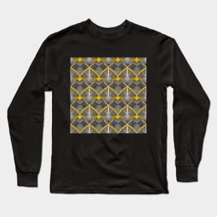 Yellow Grey Geometric Long Sleeve T-Shirt